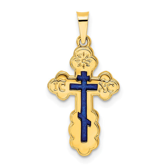 Gold Eastern Orthodox Cross Pendant