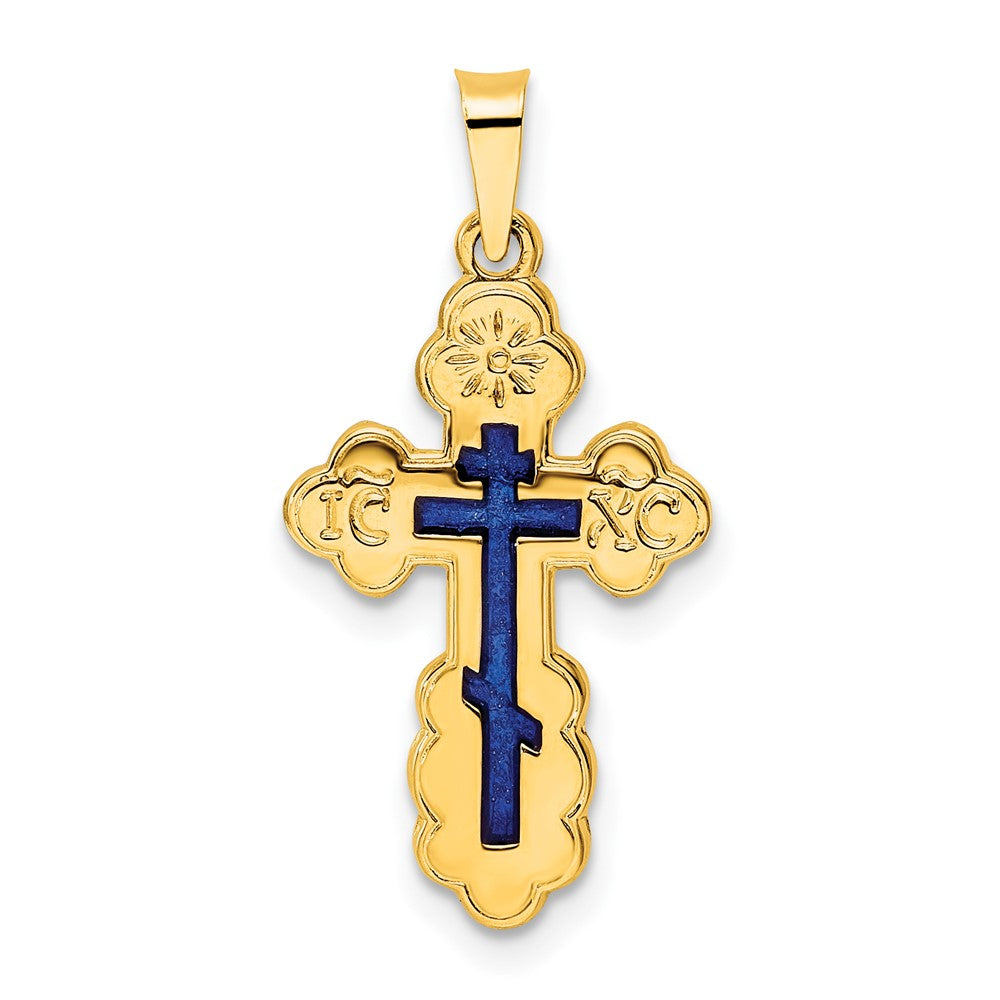 Gold Eastern Orthodox Cross Pendant