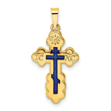 Gold Eastern Orthodox Cross Pendant