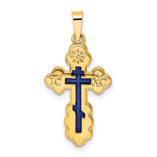 Gold Eastern Orthodox Cross Pendant