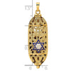 14k Polished Mezuzah with Blue and White Enameled Star of David Pendant