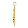 14k Two-tone Polished and Twisted Hollow INRI Crucifix Pendant