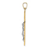 14k Two-tone Polished Solid INRI Crucifix Pendant