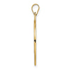 14k Polished Solid Mazel Symbol Round Disc Pendant