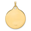 14k Polished Solid Mazel Symbol Round Disc Pendant