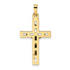 14k Two-tone Polished Solid INRI Crucifix Pendant