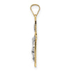 14k Two-tone Polished Solid INRI Crucifix Pendant