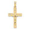 14k Two-tone Polished Solid INRI Crucifix Pendant