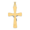 14k Two-tone Large Polished Solid INRI Crucifix Pendant