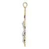 14k Two-tone Large Solid INRI Crucifix Pendant