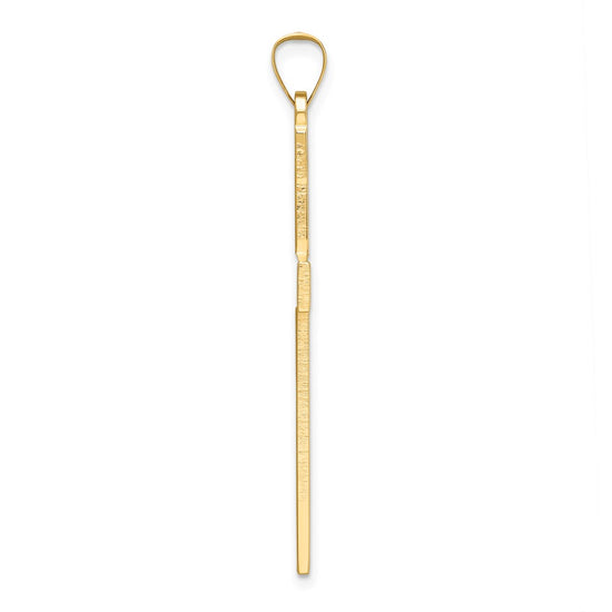 14k Large Polished Solid Cross Pendant