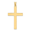 14k Large Polished Solid Cross Pendant