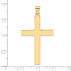 14k Large Polished Solid Cross Pendant