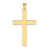 14k Large Polished Solid Cross Pendant