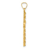 14k Polished and Textured Hollow Latin Cross Pendant