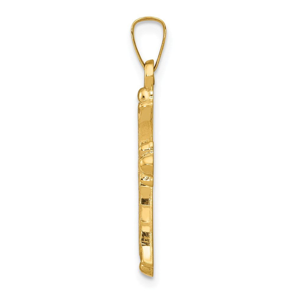 Gold Fleur de lis Cross Pendant