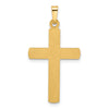 14k Two-Tone Textured and Polished Hollow Latin Cross Pendant