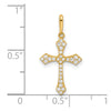 14k Polished CZ Passion Cross Pendant