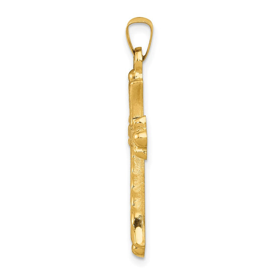 Gold Fleur de lis Cross Pendant