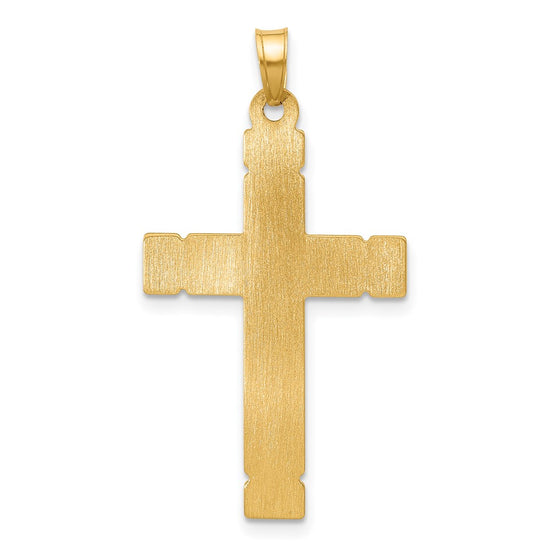 14k Two-Tone Hollow INRI Crucifix Pendant