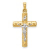 14k Two-Tone Hollow Crucifix Pendent
