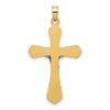 14k Two-Tone Grooved Hollow INRI Crucifix Pendent