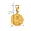 14k Polished and Satin Solid Sacred Heart of Jesus Round Medal Pendant