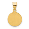 14k Polished and Satin Solid Face of Jesus Medal Round Pendant