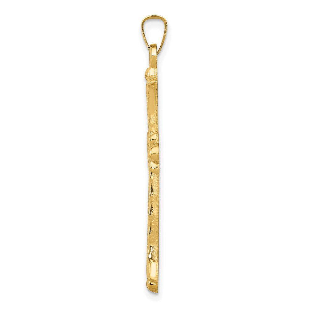 Gold Fleur de lis Cross Pendant