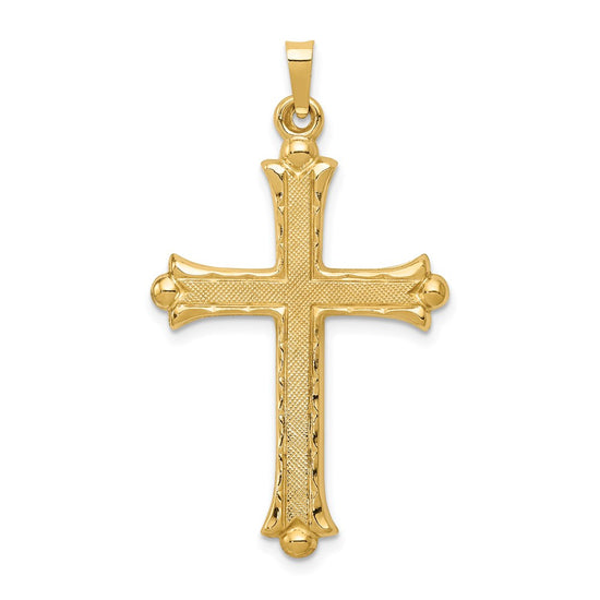 Gold Fleur de lis Cross Pendant