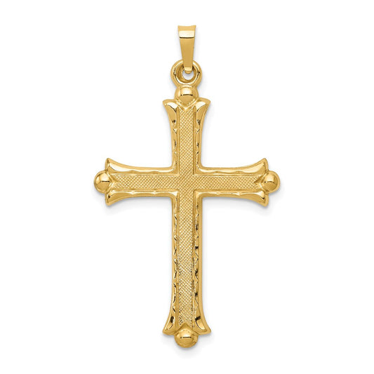 Gold Fleur de lis Cross Pendant