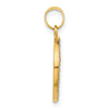 14K and White Rhodium Polished and Satin Hollow Our Lady of Mt. Carmel Medal Round Pendant