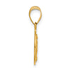 14k Polished and Satin Solid Miraculous Medal Plain Back Pendant