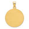 14k Polished and Satin Solid Miraculous Medal Plain Back Round Pendant