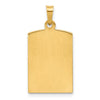 14k Polished and Satin Hollow Miraculous Medal Rectangular Pendant
