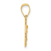 14k Polished and Satin Solid Our Guardian Angel Medal Pendant