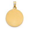 14K with White Rhodium Satin and Polished Hollow St. Anthony Medal Round Pendant