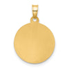 14K with White Rhodium Polished and Satin Hollow St. Christopher Medal Round Pendant