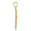 14K Polished and Satin Rectangular Hollow St. Christopher Medal Pendant