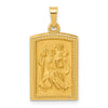 14K Polished and Satin Rectangular Hollow St. Christopher Medal Pendant