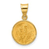 14k Polished and Satin Solid St Joseph Medal Round Pendant