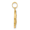 14K with White Rhodium Polished and Satin Hollow St. Joseph Medal Round Pendant
