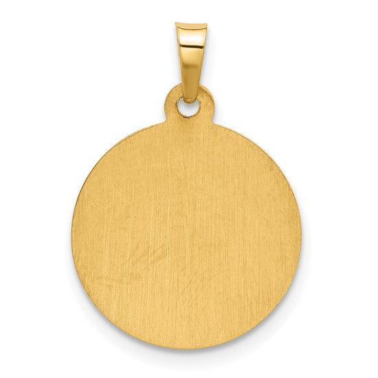 14K Polished and Satin Hollow St. Jude Thaddeus Medal Round Charm