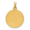 14K Polished and Satin Hollow St. Jude Thaddeus Medal Round Charm
