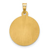 14K with White Rhodium Polished and Satin Hollow St. Jude Thaddeus Medal Round Charm