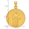 14k Polished and Satin Large Solid St Jude Thaddeus Medal Round Pendant