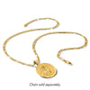 14k Polished and Satin Solid Large St. Michael Medal Round Pendant