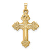 14k Budded Hollow Cross Pendant