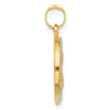 14k with White Rhodium Polished and Satin Hollow St. Theresa Medal Round Pendant