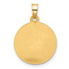 14k with White Rhodium Polished and Satin Hollow St. Theresa Medal Round Pendant